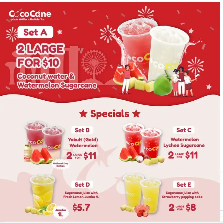 COCOCANE MENU SINGAPORE