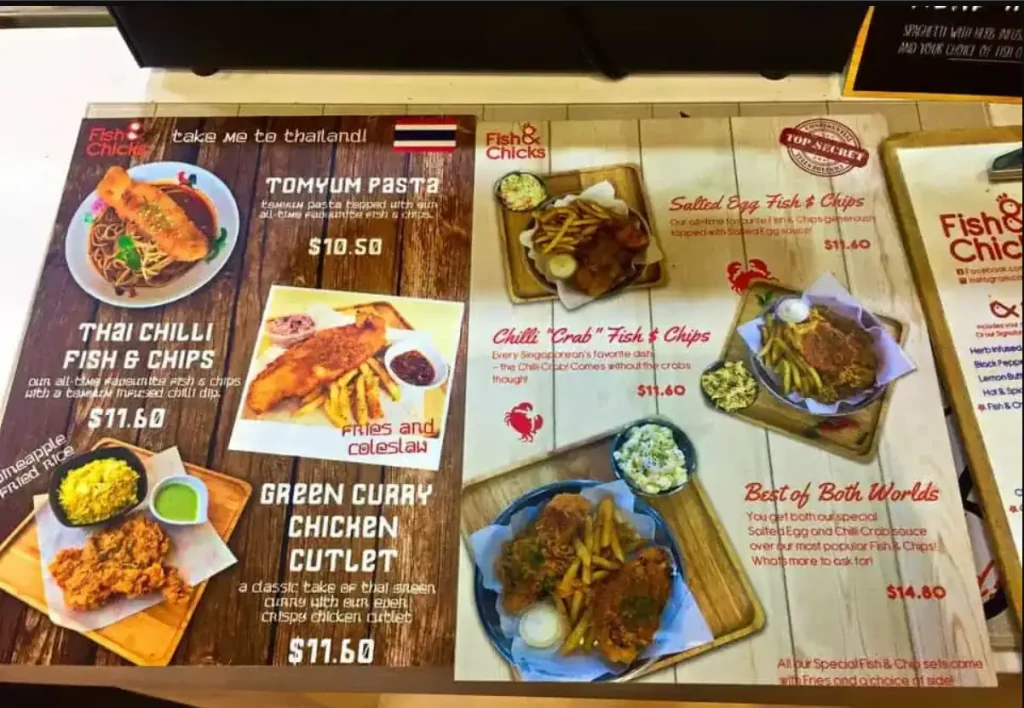 FISH & CHICKS MENU SINGAPORE