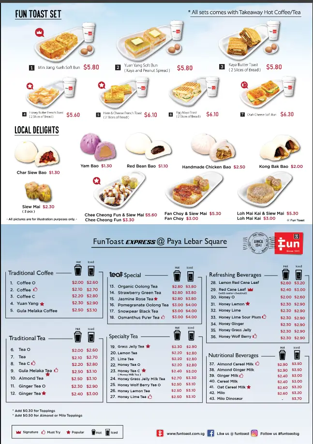 FUN TOAST MENU SINGAPORE