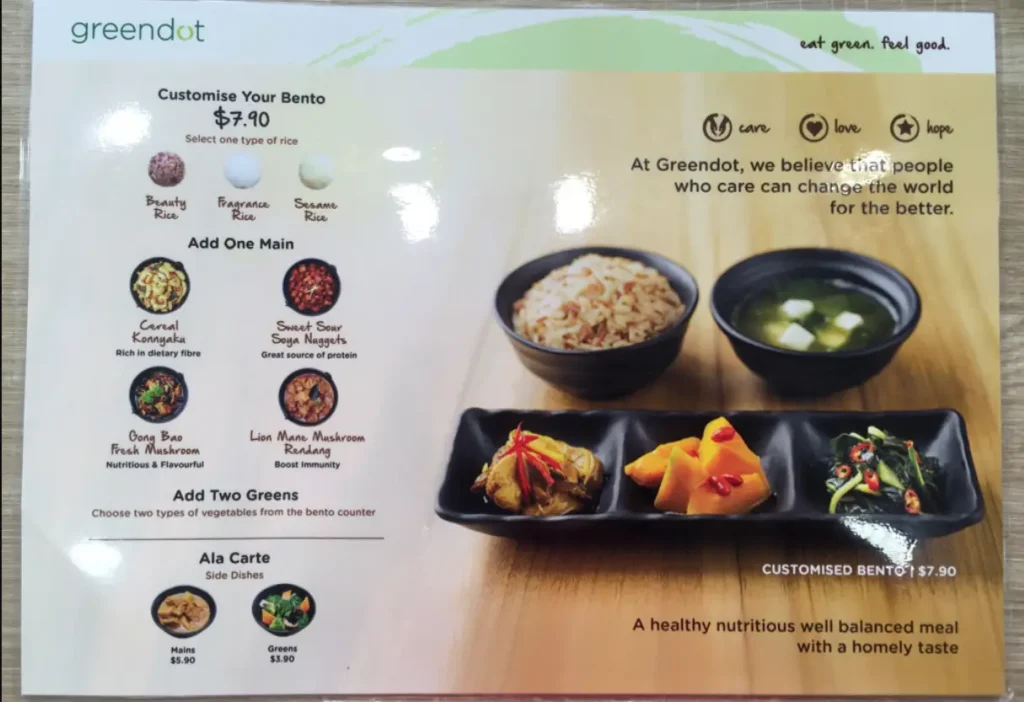 GREENDOT MENU SINGAPORE