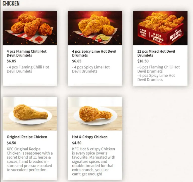 KFC MENU