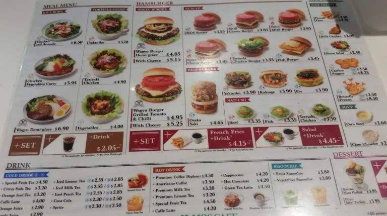 MOS BURGER MENU SINGAPORE PRICES 2025