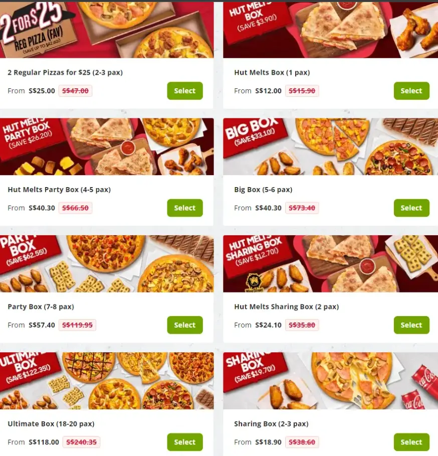 PIZZA HUT MENU SINGAPORE