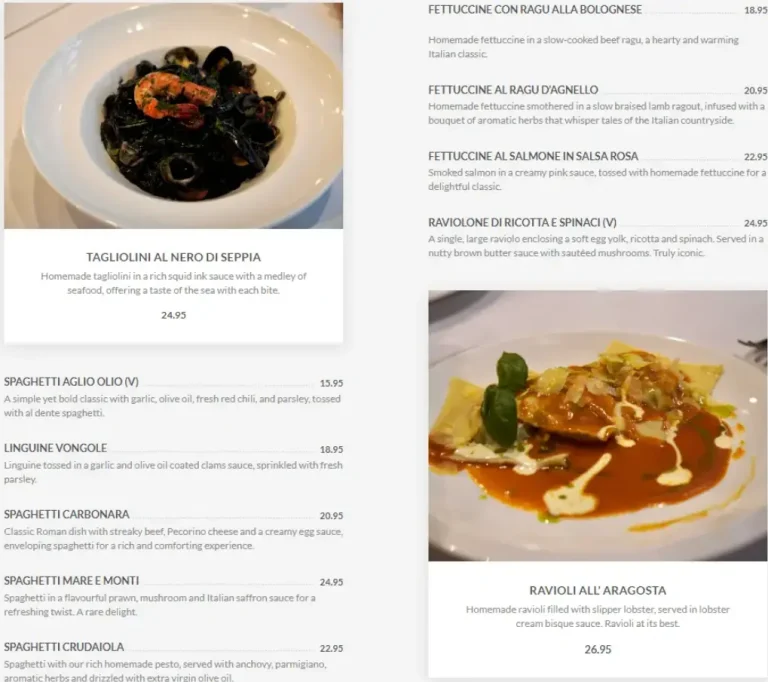 POSITANO RISTO MENU SINGAPORE PRICES 2025