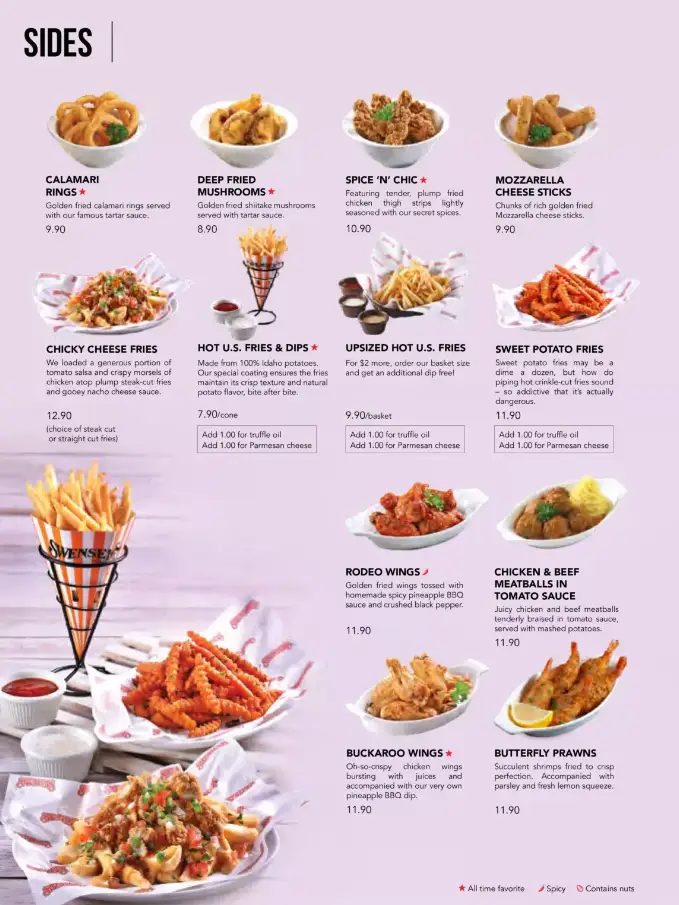 SWENSENS MENU SINGAPORE