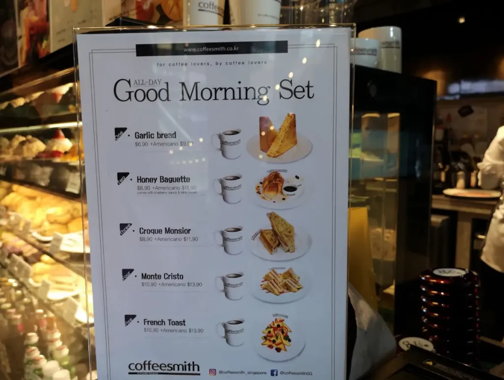 COFFEESMITH MENU SINGAPORE