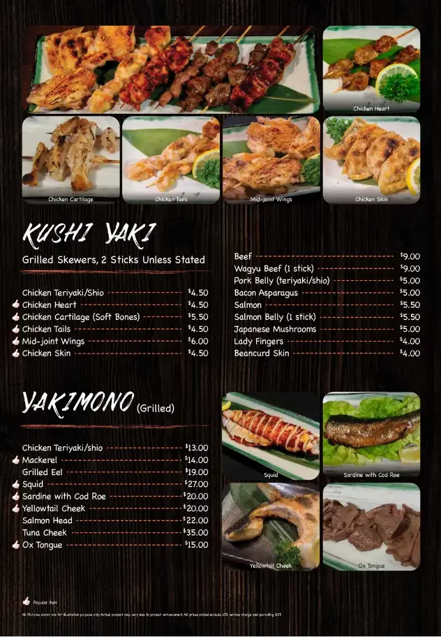 KANPAI MENU SINGAPORE