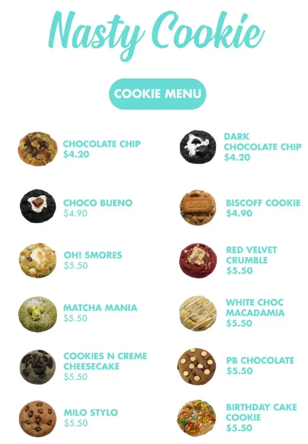 NASTY COOKIE MENU SINGAPORE