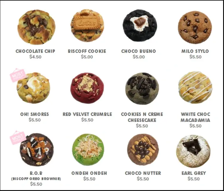 NASTY COOKIE MENU