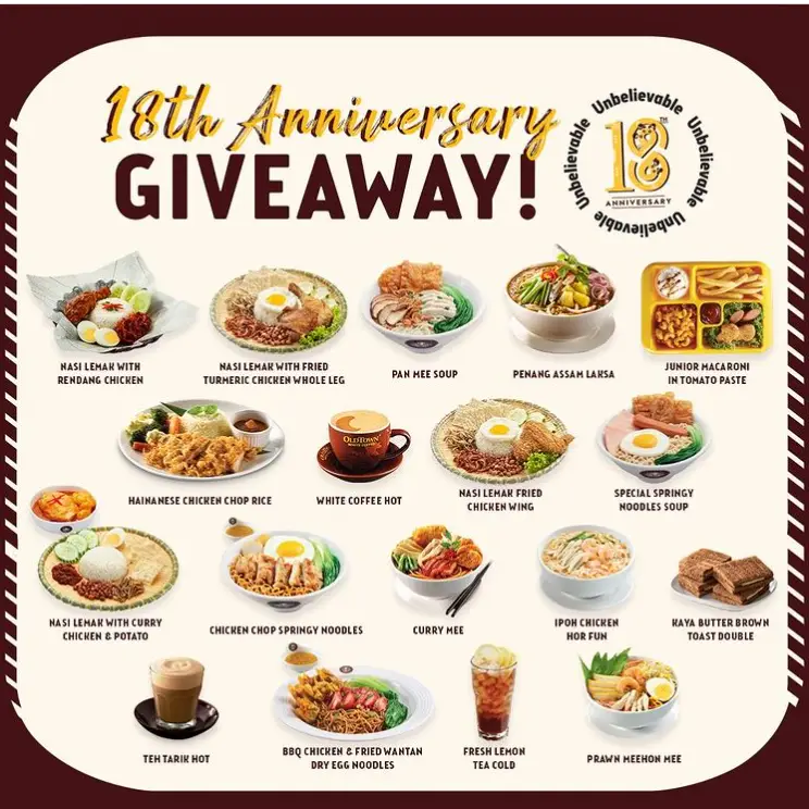 OLDTOWN WHITE COFFEE MENU