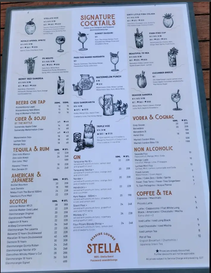 STELLA MENU SINGAPORE