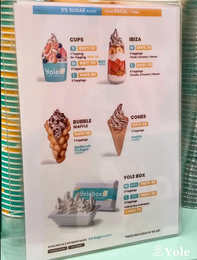 YOLE MENU SINGAPORE