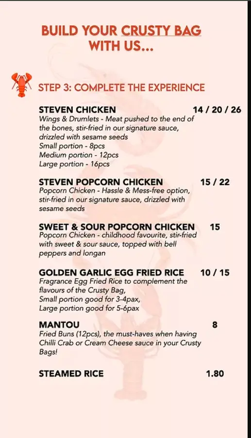 CHICKS N LOBS MENU SINGAPORE