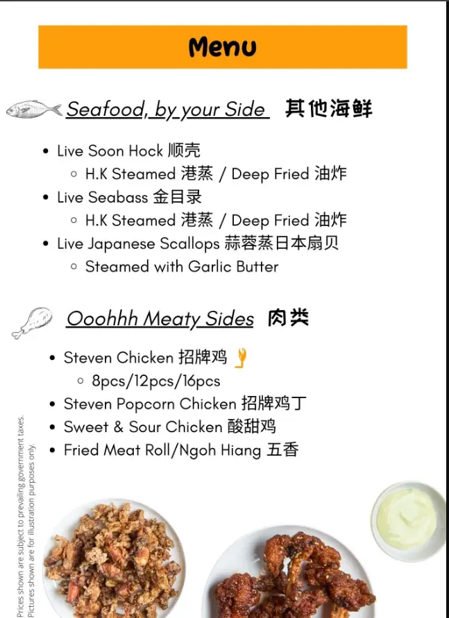 CHICKS N LOBS MENU  