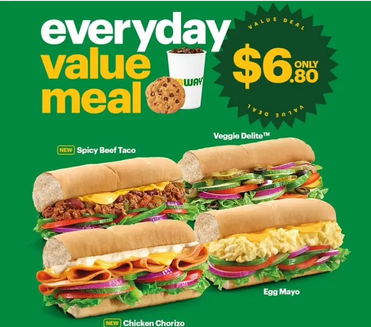 SUBWAY MENU SINGAPORE PRICES 2025